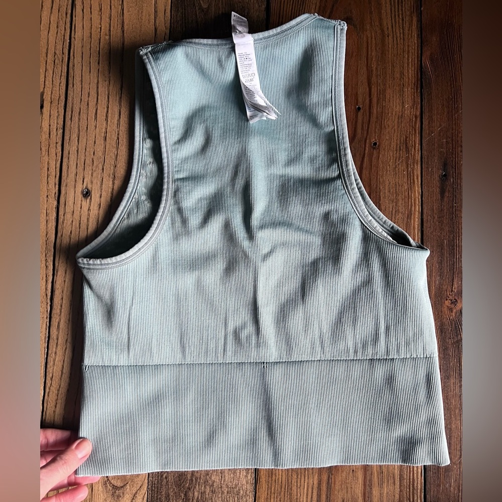 ATHLETA • Aurora crop rib tank camisole cami Vneck animal print sports bra - Picture 8 of 11